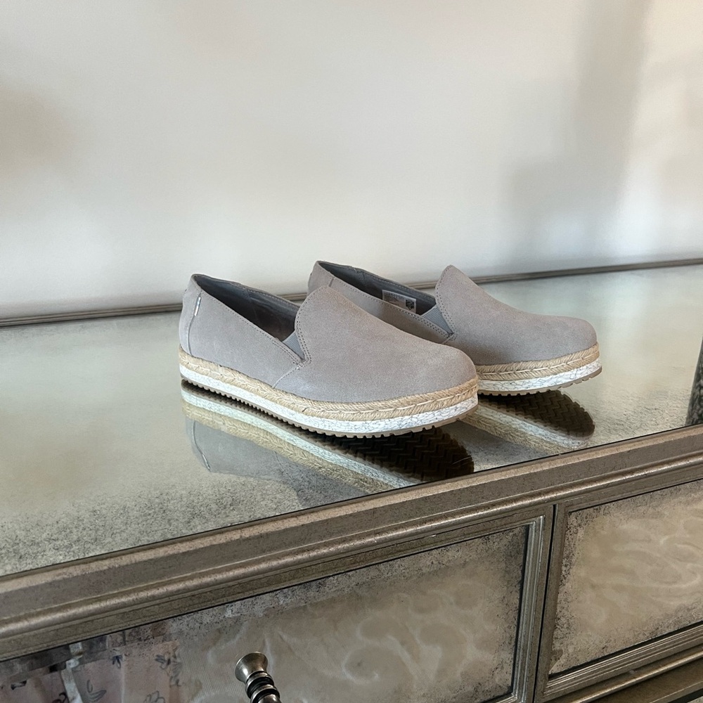 Gray Espadrille Slip-On Shoes